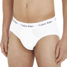 Calvin Klein 3P Cotton Stretch Hip Brief Hvit bomull Small Herre