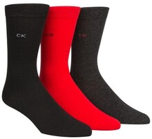 Calvin Klein Strømper 3P Maddox Flat Knit Socks Gift Box Sort/Rød Str 40/46 Herre