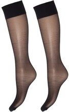 Deocy Silk Look 20d Kneehighs Strumpbyxor 2P Svart polyamid One Size Dam