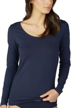 Mey Cotton Pure Long-Sleeved Top Midnattsblå bomull 40 Dam