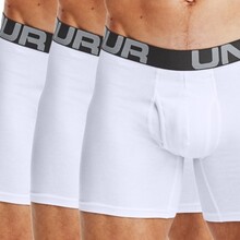 Under Armour 3P Charged Cotton 6in Boxer Hvid Small Herre