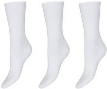 Decoy Strømper 3P Thin Comfort Top Socks Hvid Strl 37/41 Dame