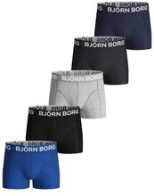 Björn Borg 5P Cotton Stretch Shorts For Boys Blå/Grå bomuld 134-140