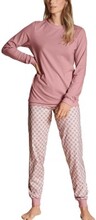 Calida Lovely Nights Pyjama With Cuff Rosa Mønster bomuld Small Dame