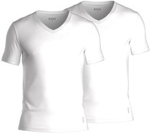 BOSS 2P Cotton Stretch Slim Fit V-Neck T-shirt Weiß Baumwolle Small Herren