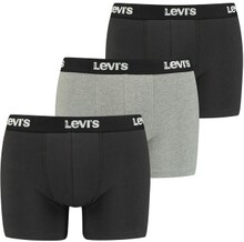 Levis 3P Back in Session Boxer Sort/Grå bomuld X-Large Herre