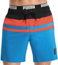 Puma Badbyxor Heritage Stripe Mid Swim Shorts Svart/Blå polyester Small Herr