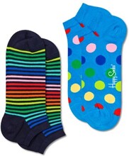 Happy socks Strumpor 2P Mini Stripe Low Sock Marin/Blå bomull Strl 41/46