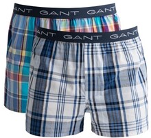 Gant 2P Cotton With Fly Boxer Shorts Rutet bomull Medium Herre
