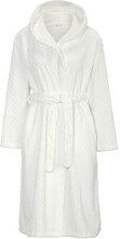 Damella Jaquard Fleece Hoodie Robe Hvit polyester Medium Dame