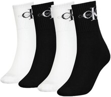 Calvin Klein Strømper 4P Monogram Socks Gift Box Svart/Hvit One Size Dame