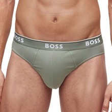 BOSS 3P Solid Cotton Power Brief Blå/Grøn bomuld Small Herre