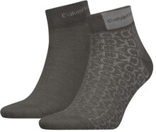 Calvin Klein Strømper 2P Badge Quarter Men Sock Grå One Size Herre