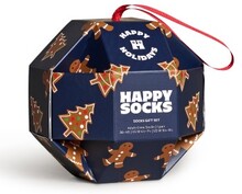 Happy Sock Gingerbread Cookies Gift Set Strømper Marine mønster modal Str 41/46