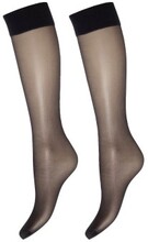 Decoy Strømper 2P Soft Lux 15 DEN Knee-high Socks Svart polyamid One Size Dame