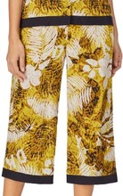 DKNY Rooftop Ready Wide Capri Pant Gul mönstrad viskos Small Dam