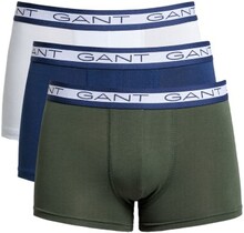 Gant 3P Basic Cotton Trunks Blå/Grøn bomuld Small Herre