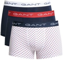 Gant 3P Cotton Stretch Print Trunks Hvid/Marine bomuld X-Large Herre