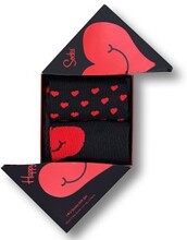 Happy socks Strumpor 2P I Love You Hearts Gift Box Svart mönstrad bomull Strl 36/40