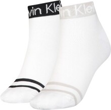 Calvin Klein Strømper 2P Logo Welt Quarter Socks Hvit One Size Dame