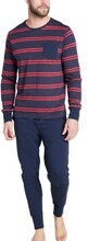 Jockey Cotton Pyjama Knit Blå/Rød bomuld Small Herre