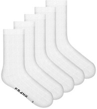 Frank Dandy Strumpor 5P Bamboo Solid Crew Socks Vit Strl 41/46