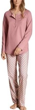 Calida Lovely Nights Pyjama Button Tab Rosa Mönstrad bomull Small Dam