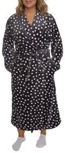 Damella Fleece Printed Dot Robe Antracit polyester Medium Dam