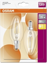 OSRAM Kronlampa E14 LED 2,5W 2700K 250 lumen 2-pack 4052899415355 Replace: N/A
