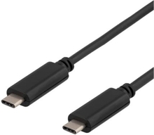 DELTACO DELTACO USB 3.1 kabel, Gen 1, Typ C - Typ C, 0,5m, 3A, svart