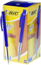 Kulspetspenna BIC Clic M10 blå Dokumentäkta, 50st