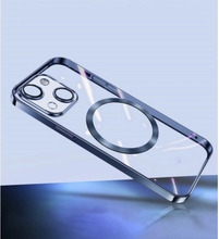 Turtos Mobilcover MagSafe Transparent iPhone 15, Navy Blue