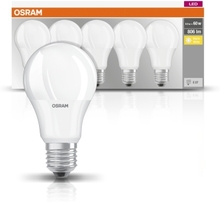 OSRAM LED pære E27 8,5W 2700K 806 lumen 5-pakning