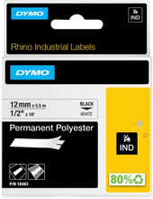 Tape Rhino 12mmx5,5m perm polyest bl/whi