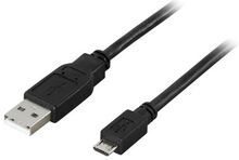 DELTACO DELTACO USB 2.0 A-type - Micro-B USB, 5-pin, 1m, musta