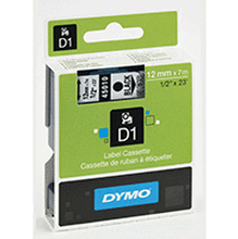 Dymo Merkkausnauha Dymo D1 12mm, musta läpinäkyvällä pohjalla
