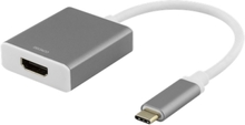 DELTACO DELTACO USB-C - HDMI, tähtiharmaa