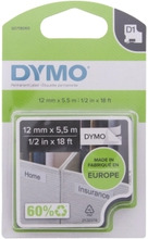 Dymo Tape D1 12mmx5,5m perm polyest bl/whi