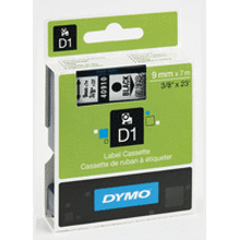 Dymo Merkkausnauha Dymo D1 9mm, musta läpinäkyvällä pohjalla