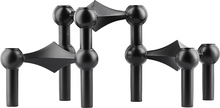 Stoff Nagel - Lysestake 3 stk 11,2x6,5 cm svart