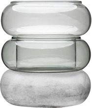 Muurla - Bagel lykt/vase 16,5x18,5 cm grå
