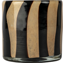 Byon - Calore telysholder 10x10 cm beige/svart stripe