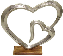Dorre - Helia skulptur dobbelt hjerte 43 cm aluminium