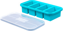 Souper Cubes - Matoppbevaring med lokk silikon 1-cup 4x250 ml blå