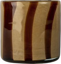 Byon - Calore telysholder 10x10 cm beige/brun stripe