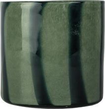 Byon - Calore telysholder 15x15 cm grønn/svart striper