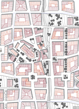 Born in Sweden - Sweden from above kjøkkenhåndkle city 50x70 cm rosa