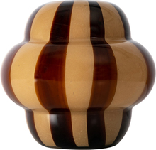 Byon - Curie vase 22 cm gul/ brun/beige stripete