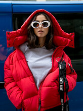 Sixth Women Puffer Jacket Red (L)