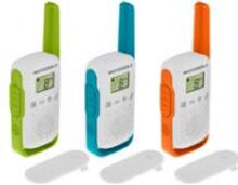 Motorola Talkabout T42 - Triple Pack - bærbar - toveis radio - PMR - 446 MHz - 16-kanalers - grønn og hvit, blå og hvit, oransje og hvit (en pakke 3)